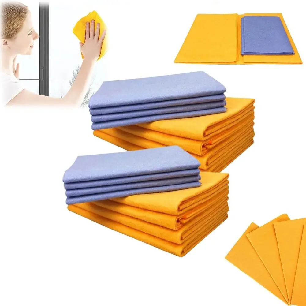 8Pcs Ultra-Absorbent Miracle Cleaning Shammy Reusable Multi-Purpose Super Absorbent Towel Non-Woven Cleaning Cloth Kitchen