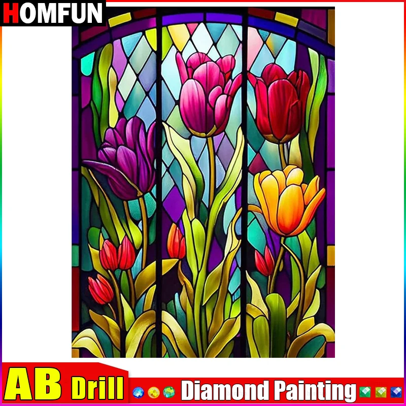 HOMFUN AB Diamond Painting Full Square/Round Diamond 