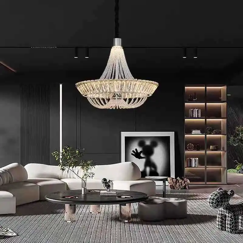 

American Crystal Chandelier Chrome/Glod For Restaurant Living Room Bar Dining Room Pendant Lamp Bedroom Crystal Hanging Lamp