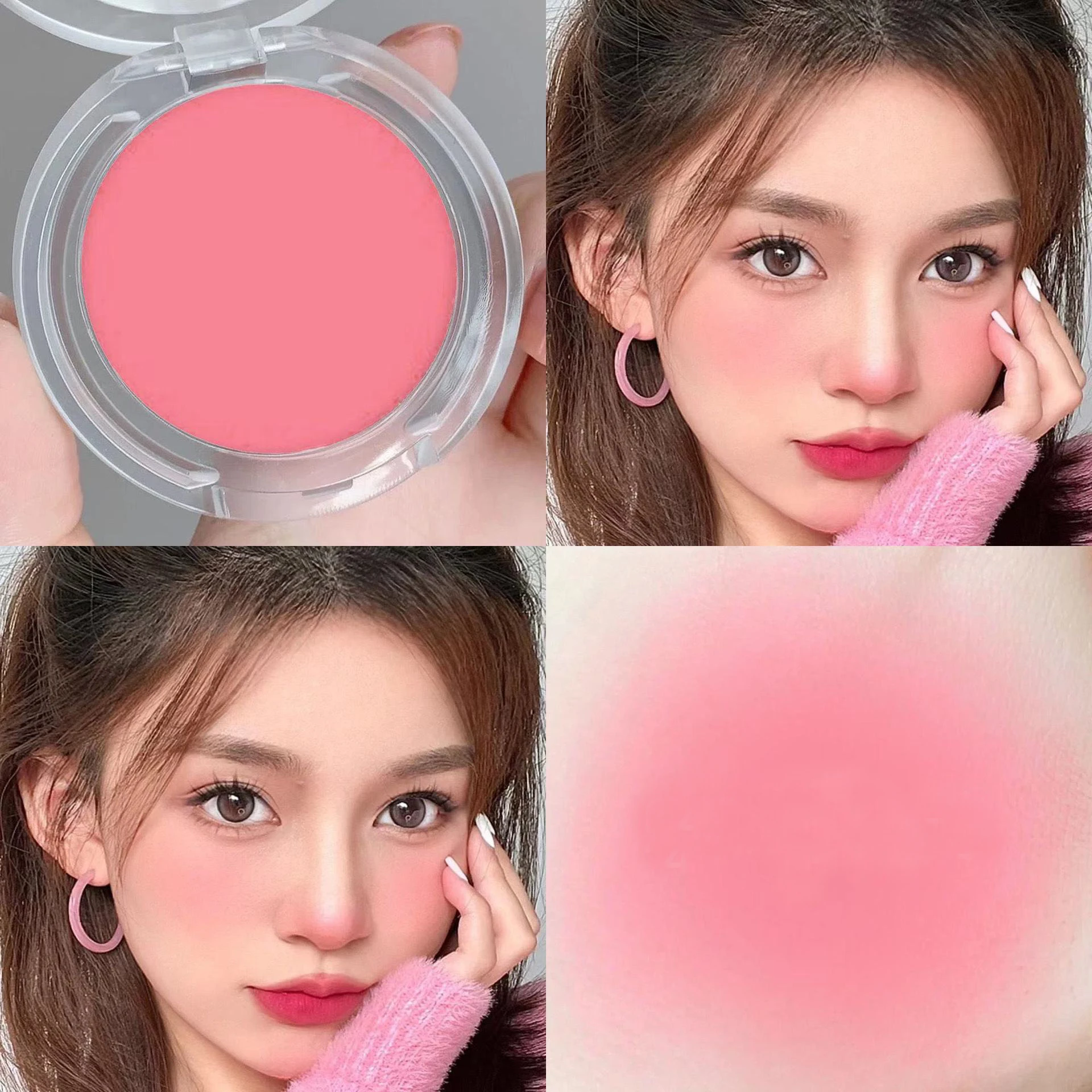 Single Color Blush Matte Natuurlijke Wangtint Fleuren Gezicht Waterdicht Gezicht Contouren Cosmetica Blush Poeder Zachte Vrouwelijke Make-Up