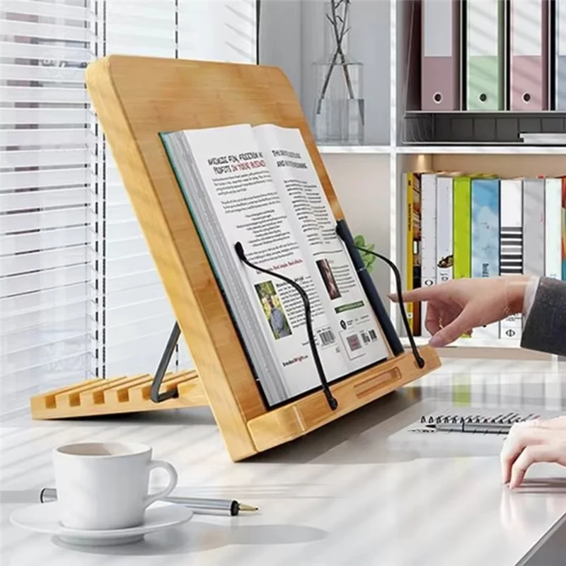A96K-Foldable Book Stand For Home & Study - Portable Adjustable Tablet & Cookbook Holder For Reading, Studying