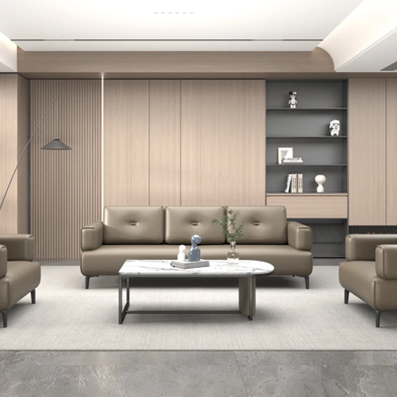 #Modern Light Luxury Leather Office Sofa Set Modular Eco-friendly Commercial Use Hospital