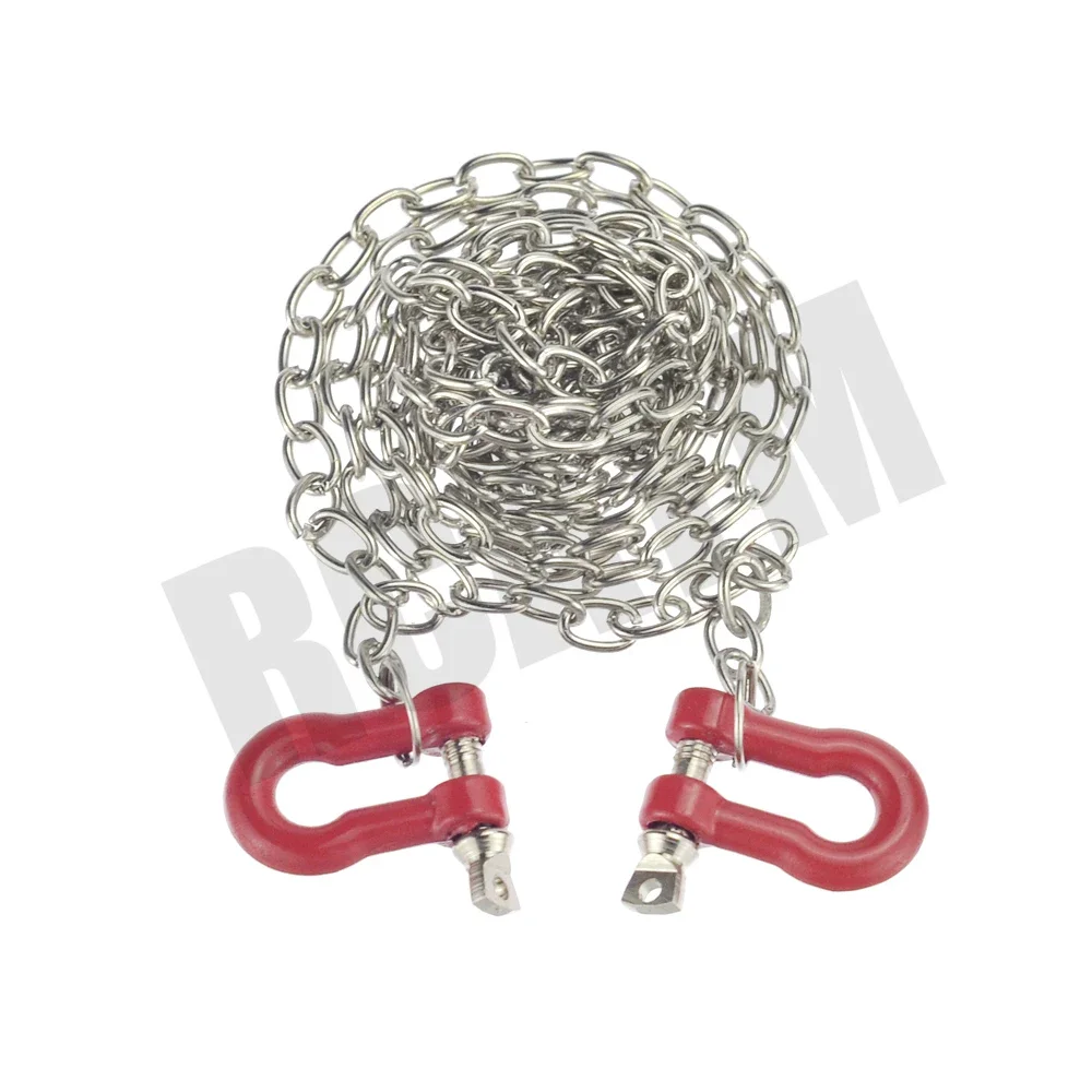 Metal Trailer Hook Rescue Chain Decoration For 1/10 RC Crawler Car TRX4 G63 D90 Axial Scx10 III Wraith Tamiya VS4