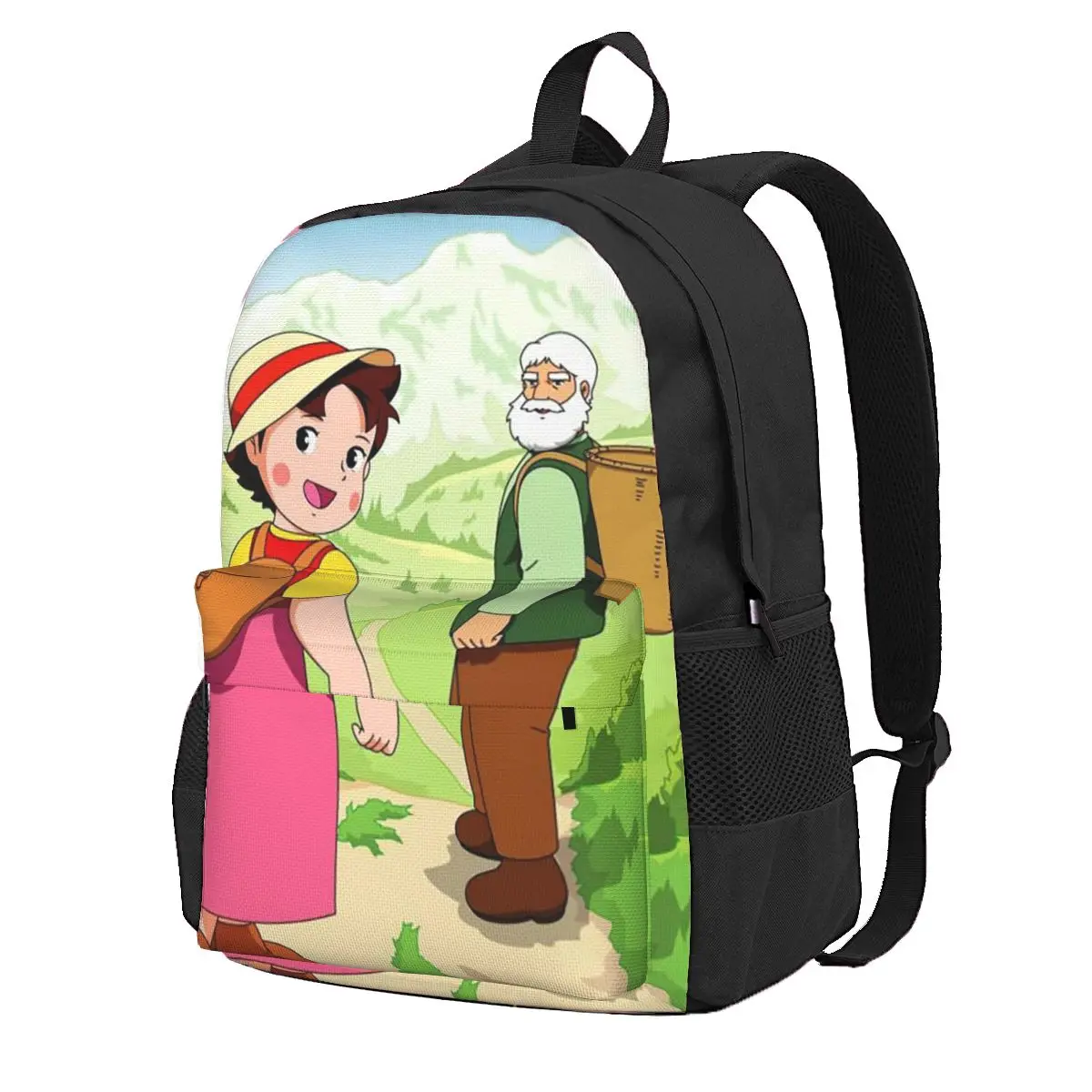Anime Heidi Girl Of The Alps Peter Grandpa Student Backpack School Bag Daypack for Boys Girls Fashion Bookbag Shoulder Bags