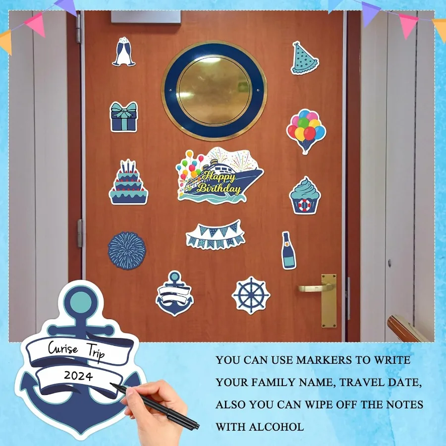 12 قطعة زينة باب الرحلة المغناطيسي المحيط سيارة مغناطيس كروز الباب المغناطيس ملصقات زينة المحيط الثلاجة ديكور ل Carniv #3