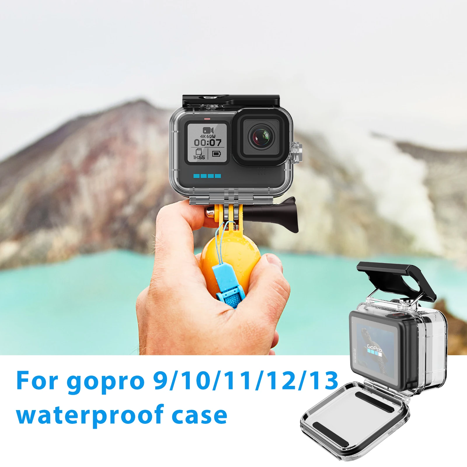 For GoPro Hero 13 12 11 10 9 Black Waterproof Case Housing Diving Protective Underwater Dive Cover 60M For Go Pro Accessories