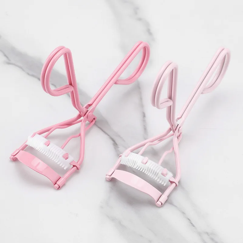 أداة تجعيد الرموش الوردية للمبتدئين مع مشط، أداة توزيع الرموش الصناعية المحمولة وأداة مكياج لتجعيد الرموش بزاوية واسعة #3