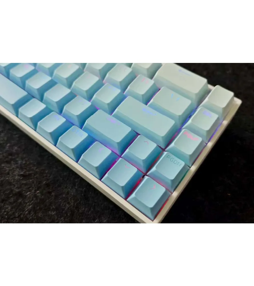 133 key full set of customized mechanical keyboard keycaps Fog blue is engraving a gradual change of personalized keycaps