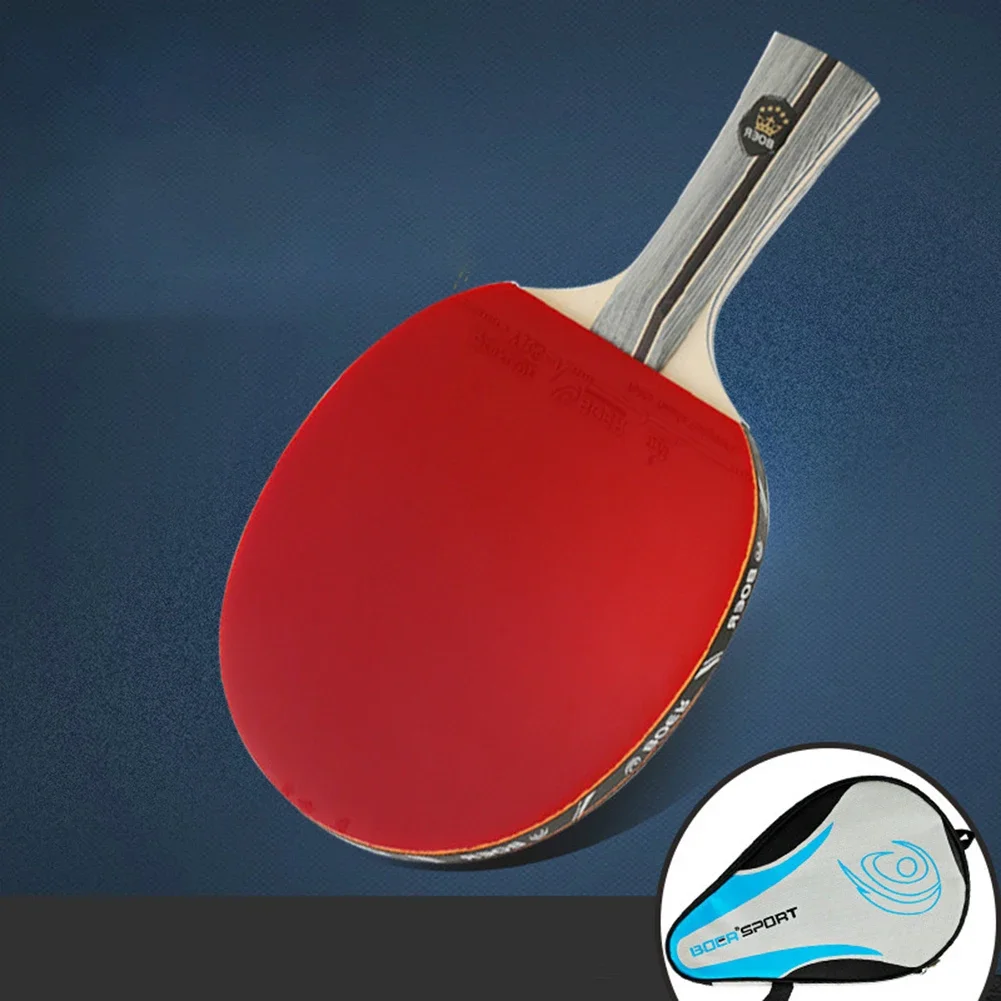 

Table Tennis Racket Exceptional Table Tennis Racket with Sweat Absorbing Wood Medium Hardness Sponge and Long Handle