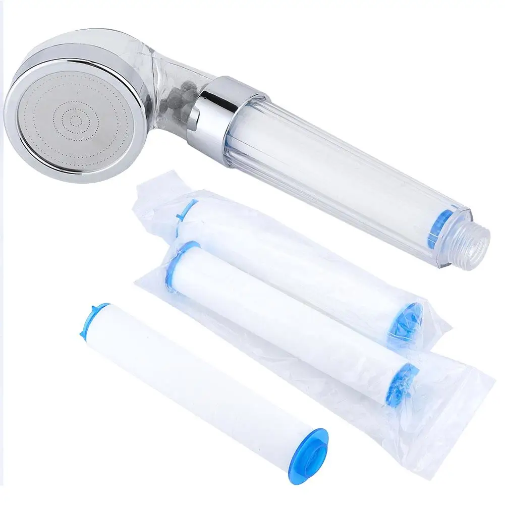 Pressurized Handheld Shower Head with Negative Ions and PP Cotton Filters