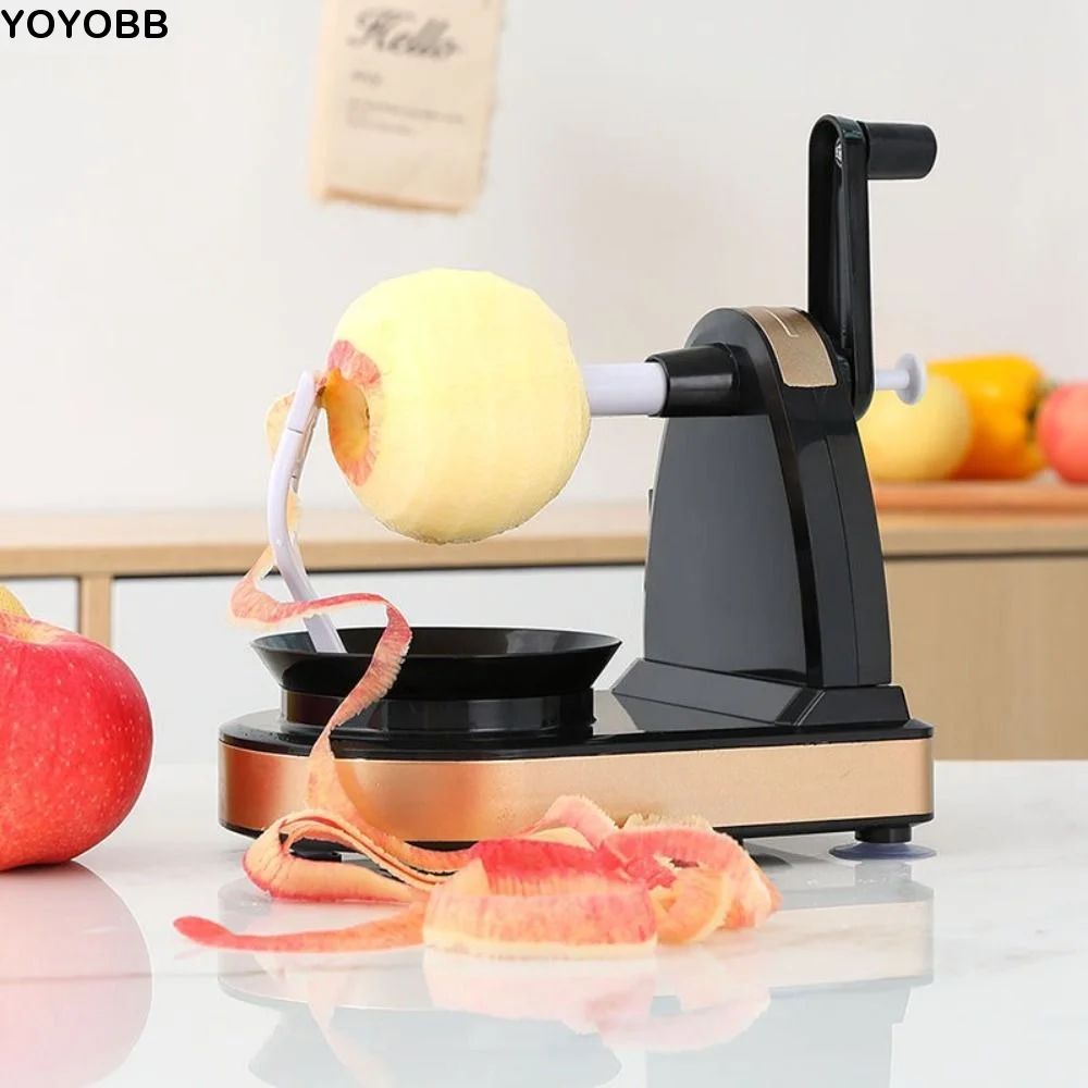 Rotating Fruit Peeling Machine Time-saving Manual Hand-cranked Potato Peeler Anti Slip Suction Cup Efficient Vegetable Peeler