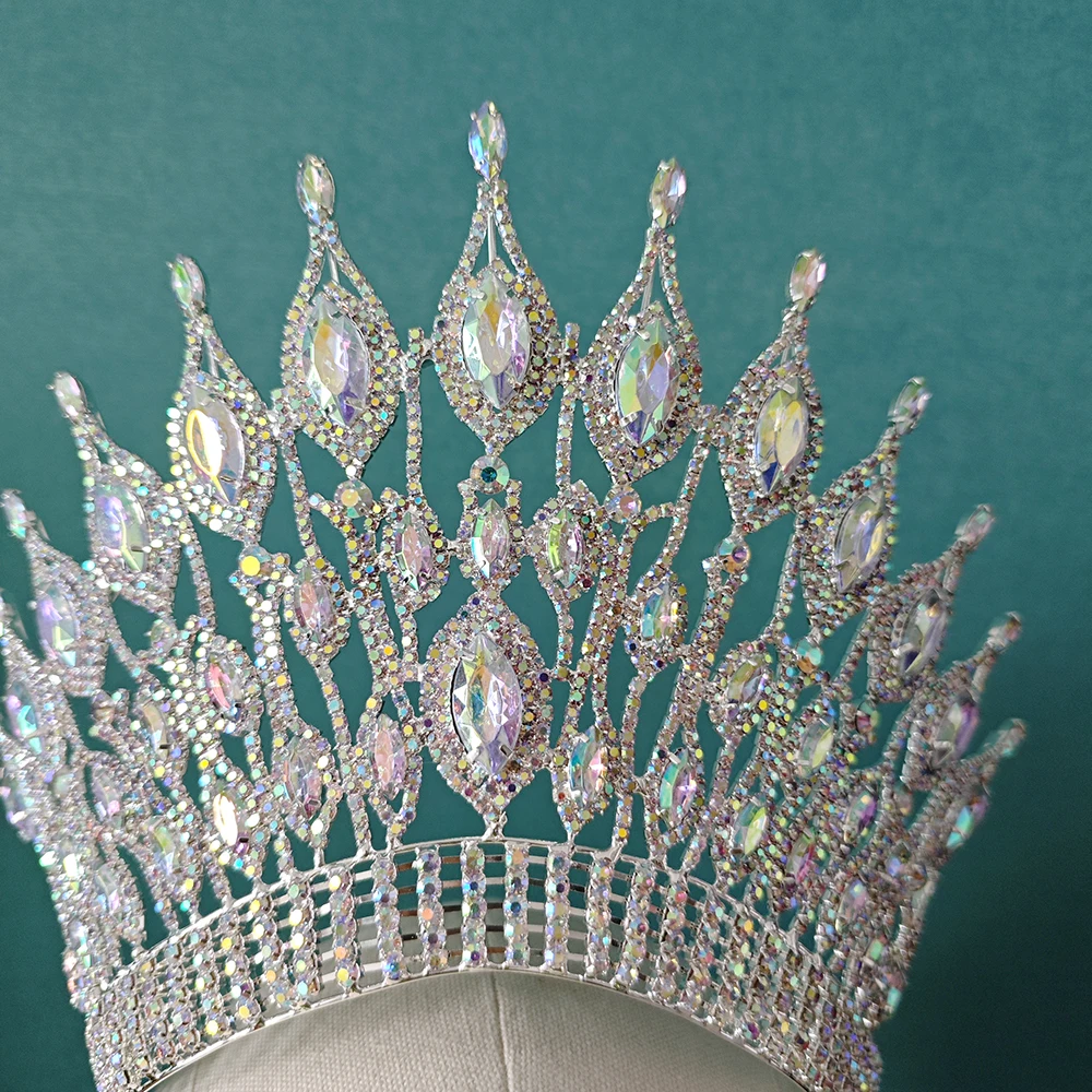 NiuShuya 2024 Miss Universe Wedding Crowns and Tiaras Queen Crystal Rhinestone Quinceañera Party Stage Show Bride Hair Jewelry
