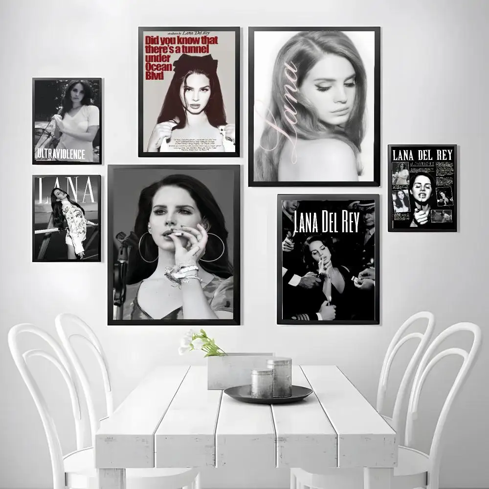 SingerL- Lana Del Rey Poster Stickers, suitable for game rooms, bedrooms, corridors, home wall art decor, gifts