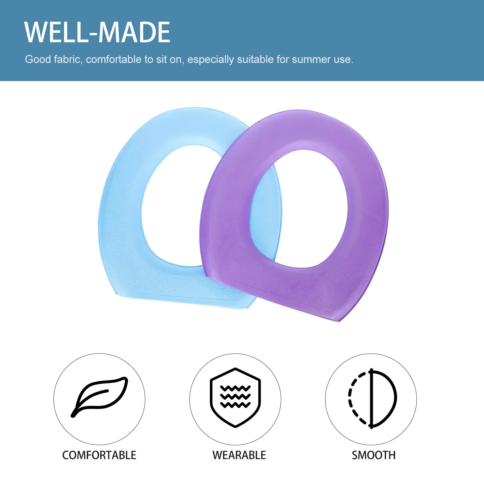 

2pcs Eva Covers Waterproof Thicken Washable Bathroom Cushions Comfortable Seat Cover For Summer Smooth Design Unisex Use Durable