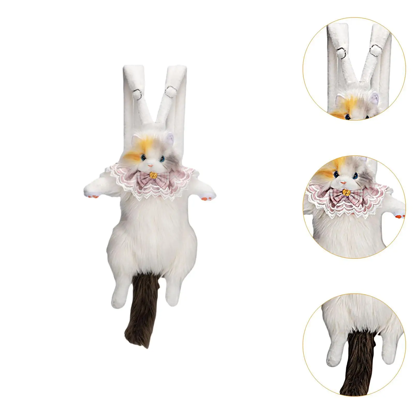 Cute Plush Cat Backpack Cartoon Backpack for Pet Lovers Women Girls Kids