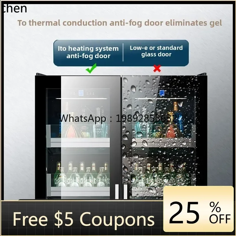 

BG. ice bar wine cabinet air-cooled red wine cabinet household living room embedded refrigerator tea drink glass freezer