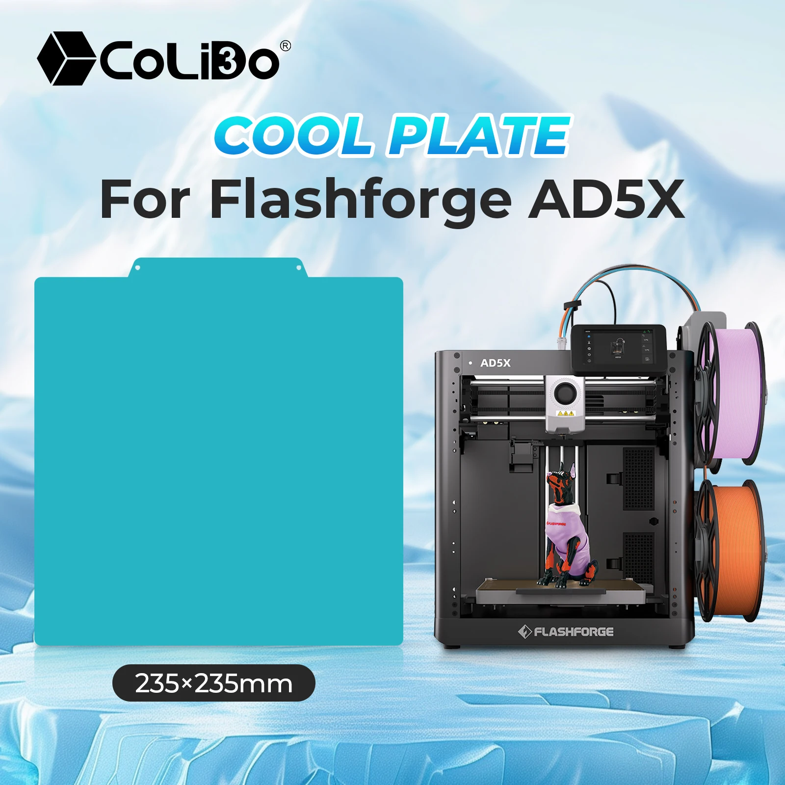 

Cold Plate For Flashforge AD5X/Ender3 Pei textured Sheet 235x235mm Magnetic Sticker Lower power Lower Temp 3d Printer Heated Bed