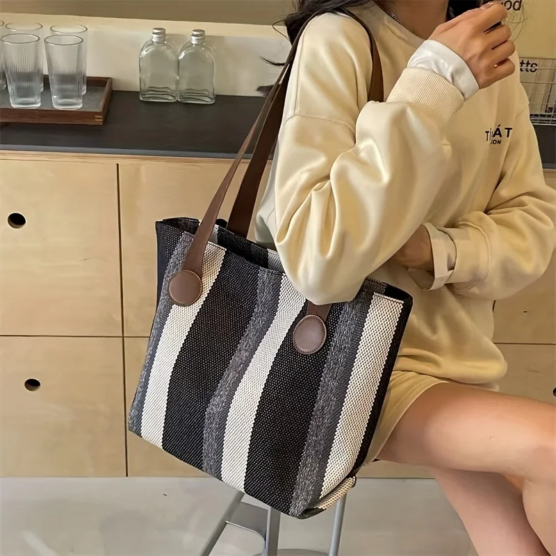 Einfache Damen-Tragetasche mit großem Fassungsvermögen, hochwertige, lässige Schulterhandtasche für Arbeit und Reisen – Detail 4