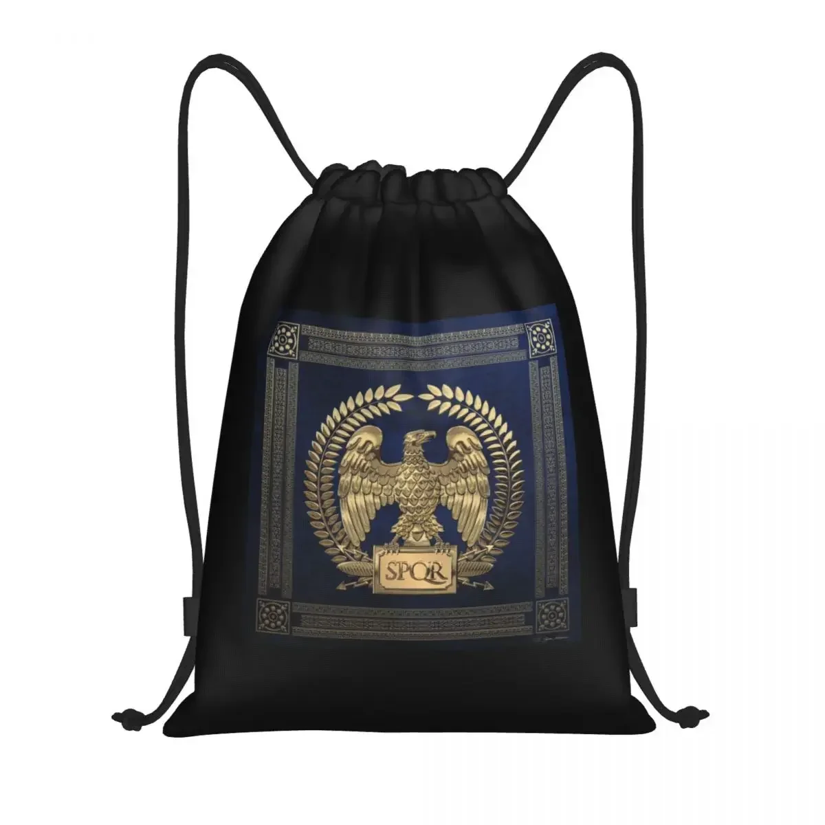 

Roman Empire Gold Imperial Eagle Drawstring Backpack Women Men Sport Gym Sackpack Foldable Rome SPQR Training Bag Sack