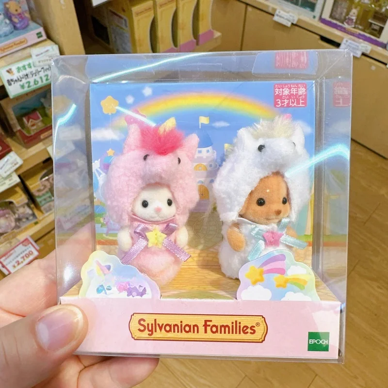 Original Sylvanian Families Anime Figures Christmas Set Robot Unicorn Attack Toy Dressing Party Doll Festivals Limited Xmas Gift