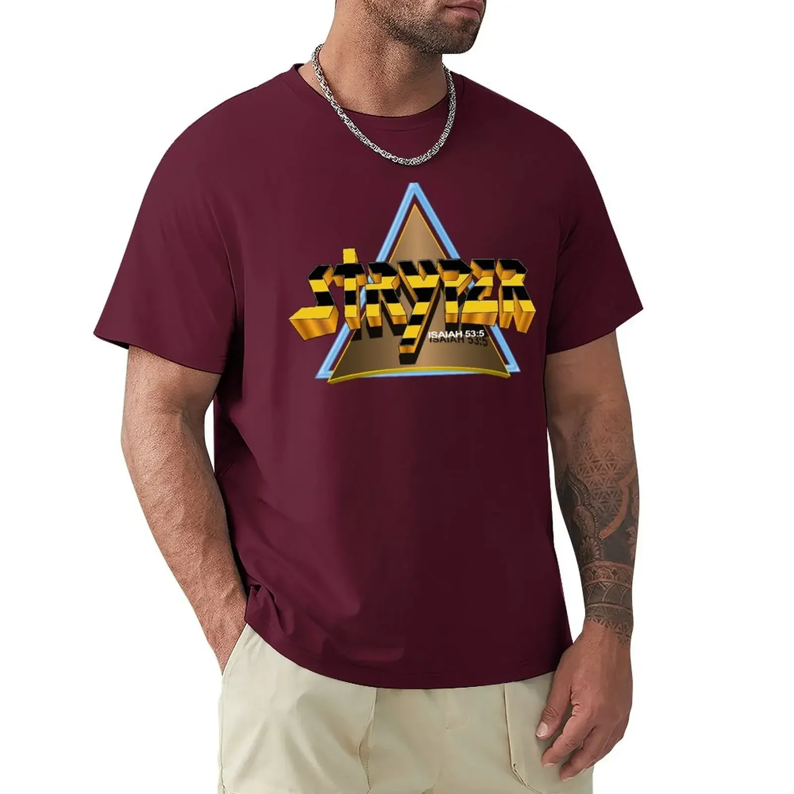 Stryper Logo Triangle T-Shirt plain t-shirt sweat top Men's cotton mens designer clothes new in tops & tees Short Sleeve 2024