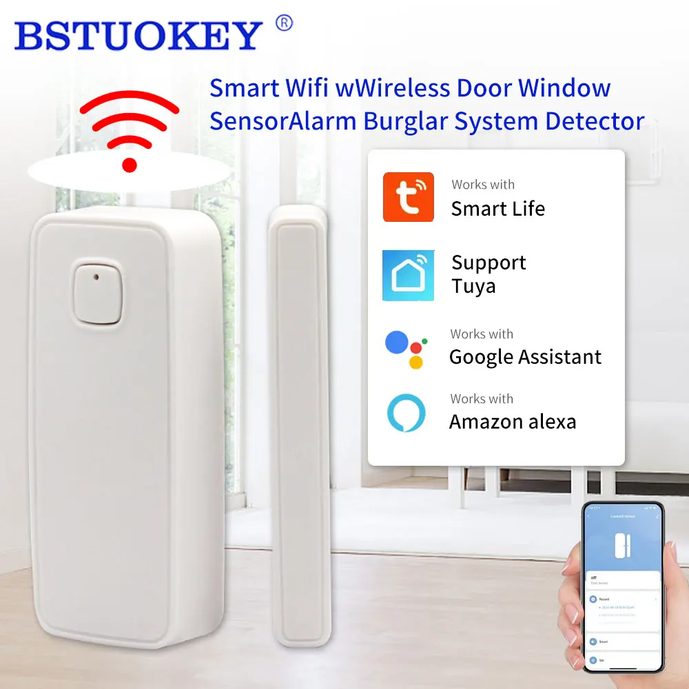 

Tuya Wifi Door Sensor Burglar Alarm Open Closed Magnetic Detect Window Alert Detector Security Protection Wireless Alarm System