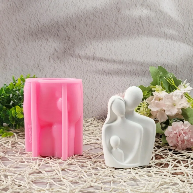 

Family Figurine Silicone Mold, DIY Heartwarming Plaster Candle Holder for Home Decor & Gift