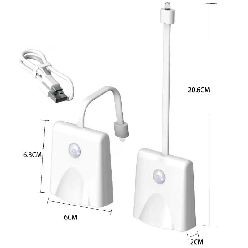 Wireless Motion Sensor LED Night Light RGB 8 Color Changing Toilet Bathroom Atmosphere Lamp Waterproof Smart On/Off Night Lamp