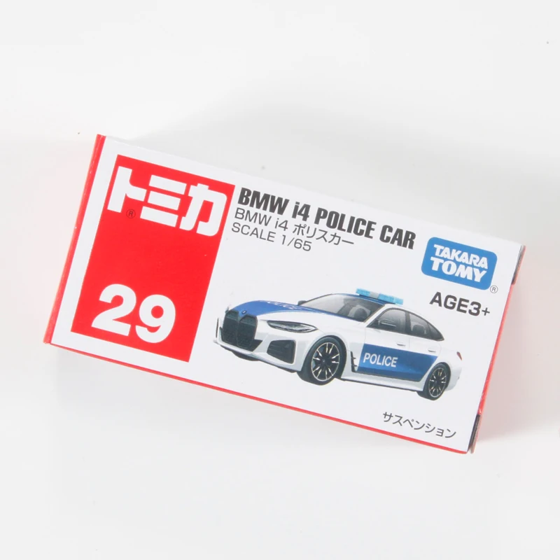 TAKARA TOMY Tomica NO.29 BMW I4 POLITIE AUTO Legering Speelgoed Motorvoertuig Diecast Metaal Model Geschenken