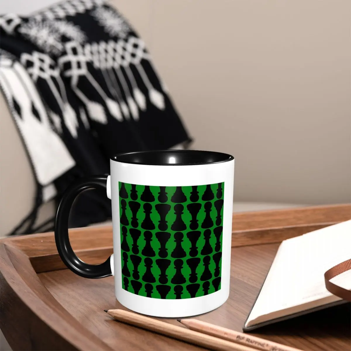 Chess Pieces On Board Chessboard Mug Funny Ceramic Coffee Cups Tea Mugs Milk Cup Drinkware Gift for Woman Man