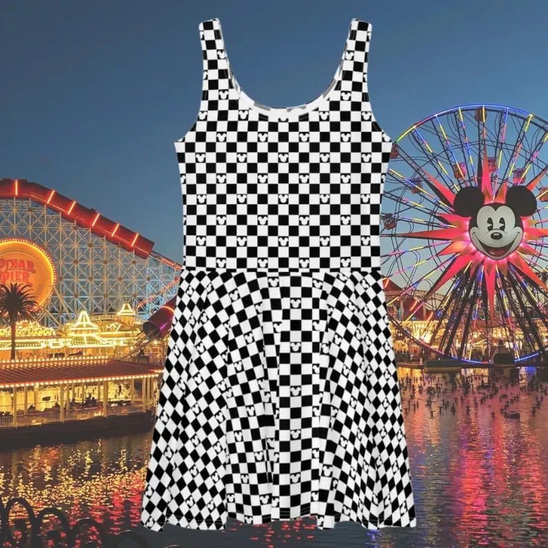 Disney regata feminina meia saia, desenho animado 3D, macio e confortável, vestido de verão, o mais recente modelo 2025