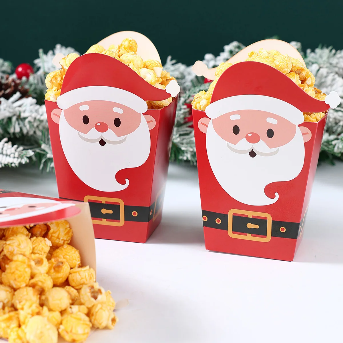 Christmas Popcorn Box Christmas Decoration for Home 2024 Pendant Xmas Candy Box Ornaments Navidad Natal New Year Gift 2025