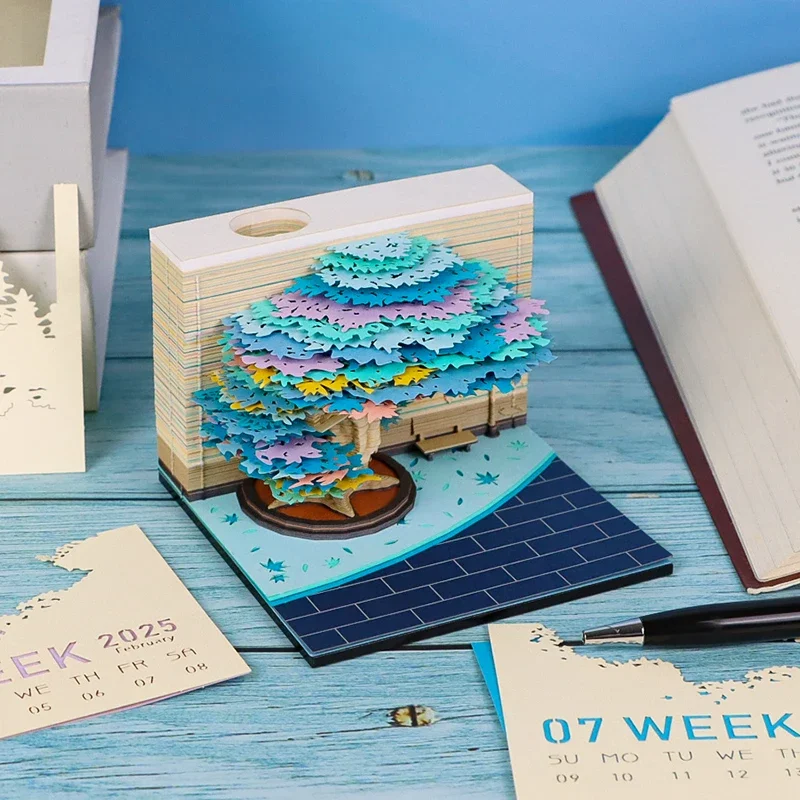 

Hot Selling 2026 Desk Calendar Custom Size Monthly Weekly Desk Calendar Novelty Gift Diy Paper Art 3D Calendar With Gift Box