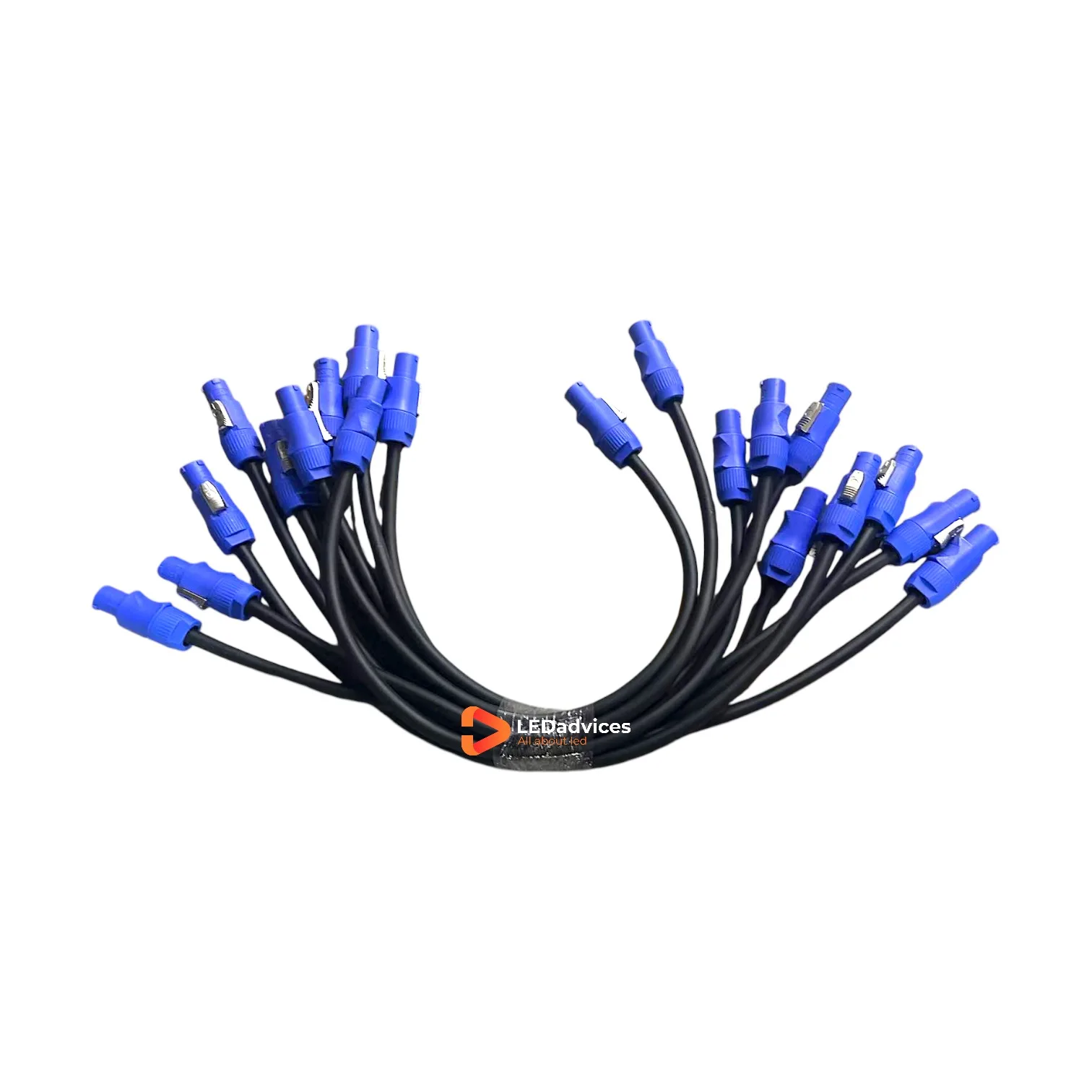 10pcs Powercon Cable For Indoor Outdoor LED Screen 0.8M 1.2M 110-240V 14AWG Copper Power Cable P2.6 P2.9 P3.91 Rental LED Panel