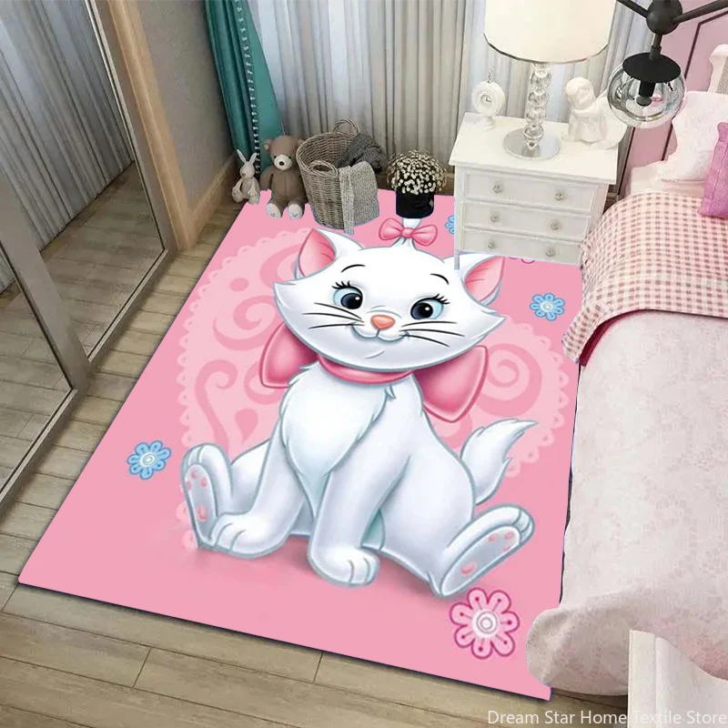 Disney Marie Cat Large Area Rug Carpets for Living Room Children\'s Bedroom Sofa Doormat Pink Floor Rugs Home Decor Anti Slip Mat