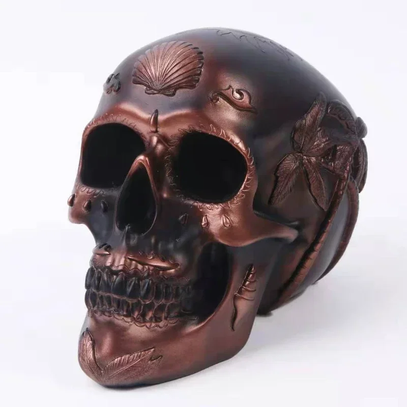 

Human Head Skull Statue for Home Decor Piggy bank Resin Figurines Halloween Decoration Sculpture Crafts Ornaments Gift