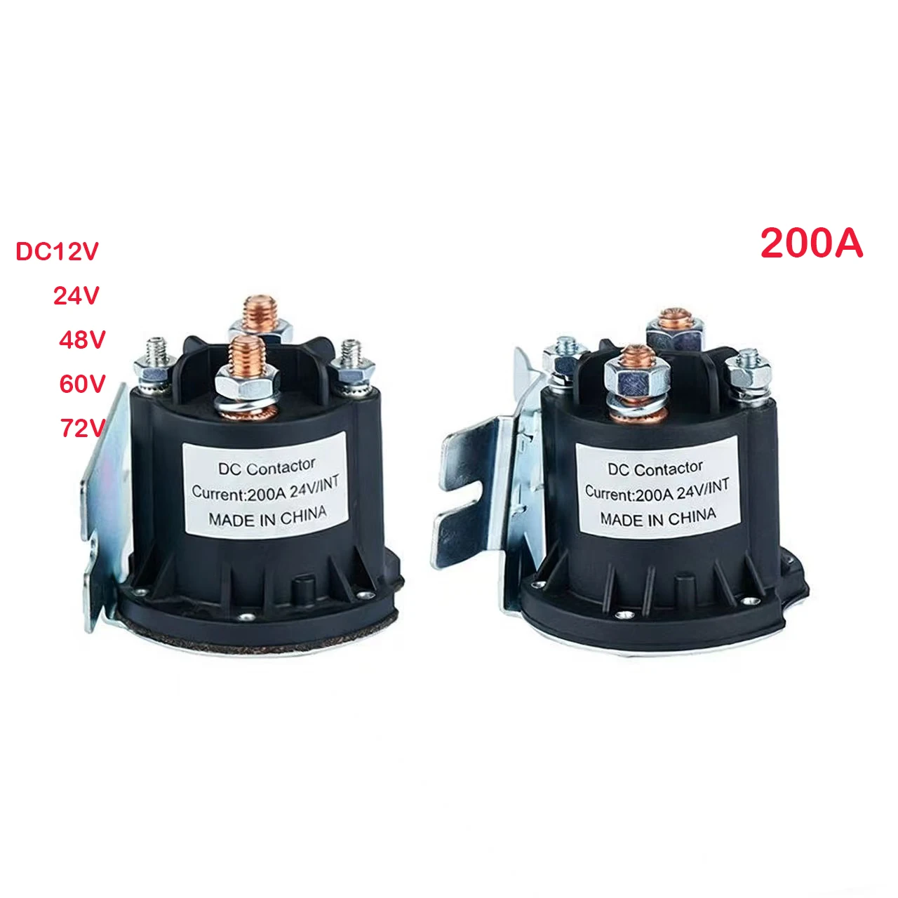 200A DC Contactor 12V 24V 48V 1NO Start Switch Relay for Forklifts, Electric Winches, Electric Vehicles, Tailgate Contactors
