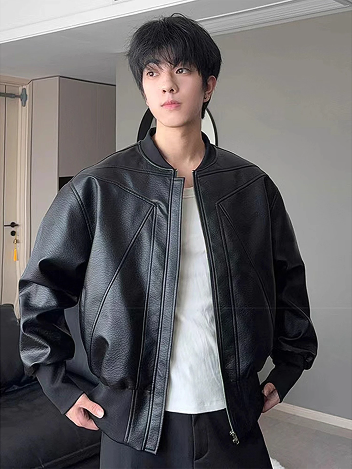 

Мужская куртка-косуха Bla Baseball Collar в стиле ретро, американский уличный стиль, крутая и стильная верхняя одежда