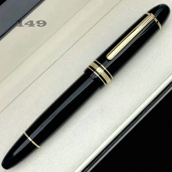 Pluma estilográfica de pistón MB 149, pluma de tinta de caligrafía con ventana de visión, moldura dorada, Monte Black, Rollerball, oficina, alta calidad, nuevo