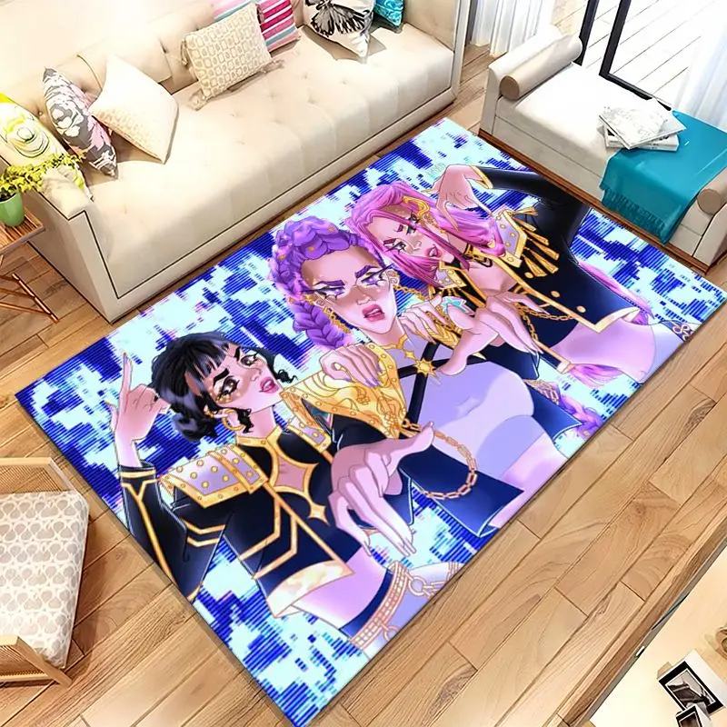 KPop D-Demon H-Hunters Girl Group Cartoon Soft Non-Slip Area Rug for Living Room,Bedroom Playroom Carpet Mat for Sofa,Home Decor