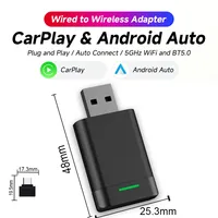 NEW Wireless CarPlay Android Auto Adapter Wired To Wireless 2 In 1 Mini Car Ai Box for Audi Toyota VW Peugeot Plug and Paly