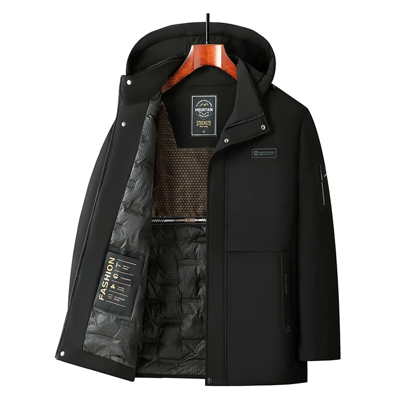 

DongJia Men's Casual Thickened Warm Detachable Hood Cotton Jacket 2025 Autumn Winter Standard Fit Business Gentleman Style