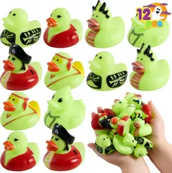 Halloween Rubber Duck Glow in The Dark with 6 different character for Halloween Decor,Trick or Treat present,Goodie Bag Filler