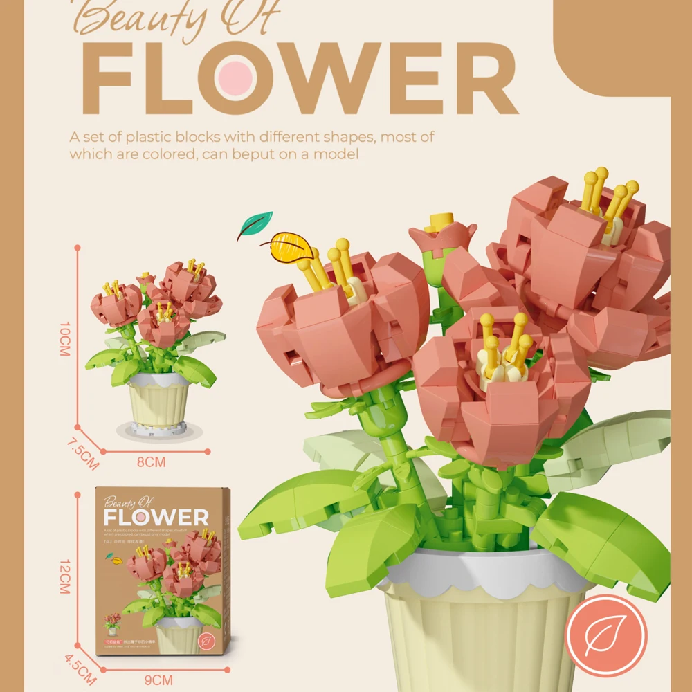 KNEW BUILT Ewige Rose Mikro-Mini-Baustein-Blumenspielzeug - Immer Blühend Ohne Verwelken, Ideales Valentinstag-Geschenk für Mädchen – Detail 13