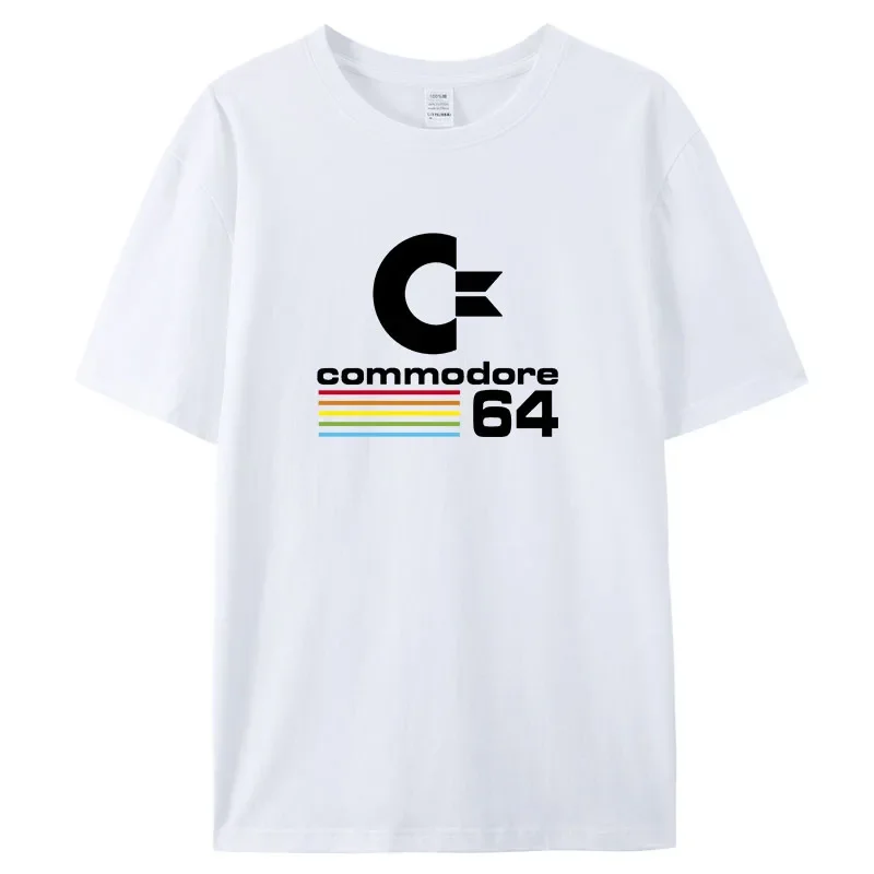 Summer Loose Men T-shirts Commodore 64 Printed T-Shirt C64 SID Amiga Retro Cool Street Short Sleeve Top Tee Cotton Clothes