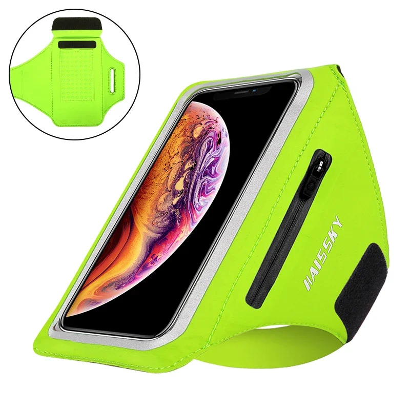 HAISSKY Laufsport-Armbinden für iPhone 17 16 15 14 13 Pro Max 15 Plus 16e 17 Air Samsung S25Ultra Reißverschlusstasche Armtasche Tasche