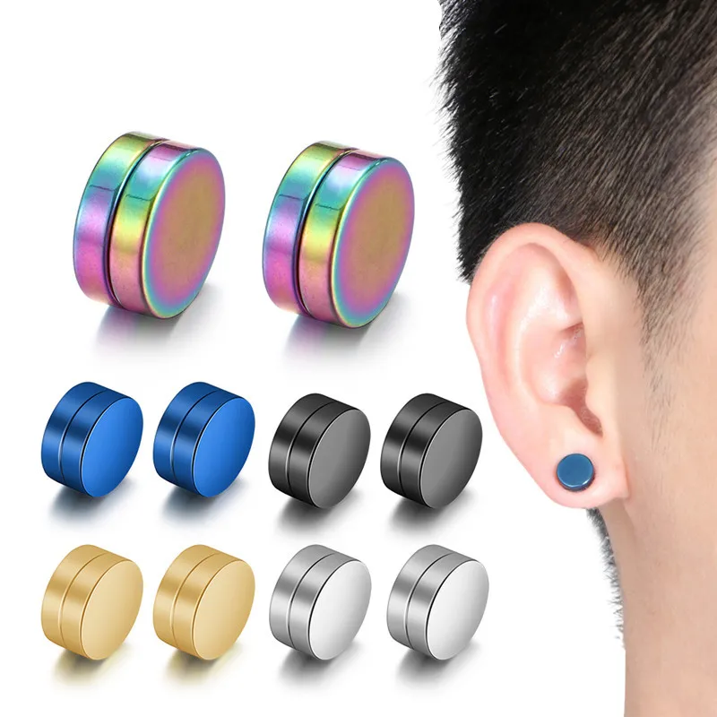 Pendientes magnéticos elegantes para hombres y mujeres, cartílago sin perforación, Clips para la oreja Tragus, joyería perfecta para pareja, 2 pares