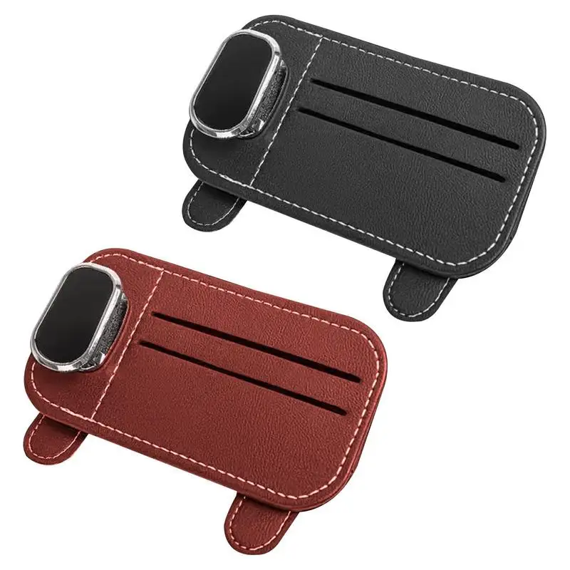 

Car Sun Visor Organizer Leather Car Sun Visor Mutil Pocket Glasses Case Storage Organizer Auto Interior Accessories For Cars