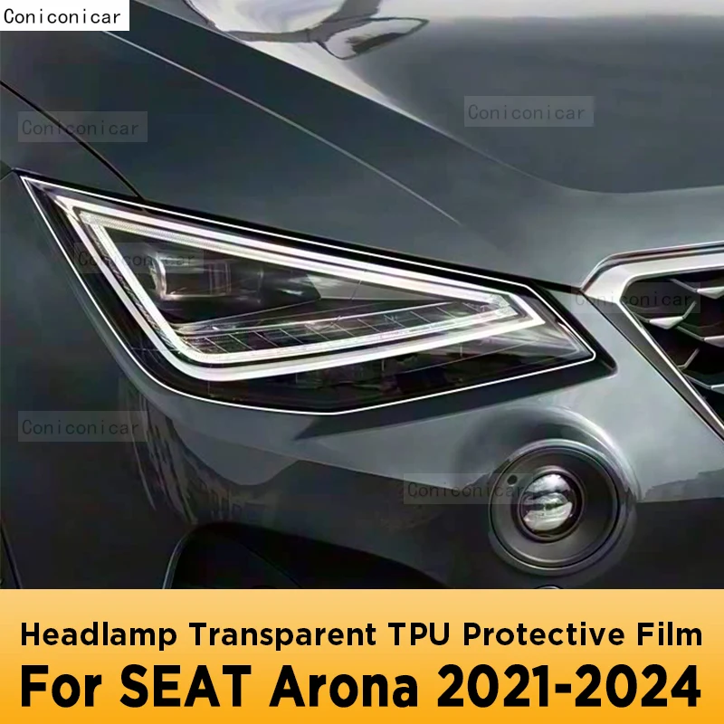 

Для SEAT ARONA 2021-2024 автомобильная внешняя фара против царапин передняя лампа прозрачная защитная пленка из ТПУ аксессуары