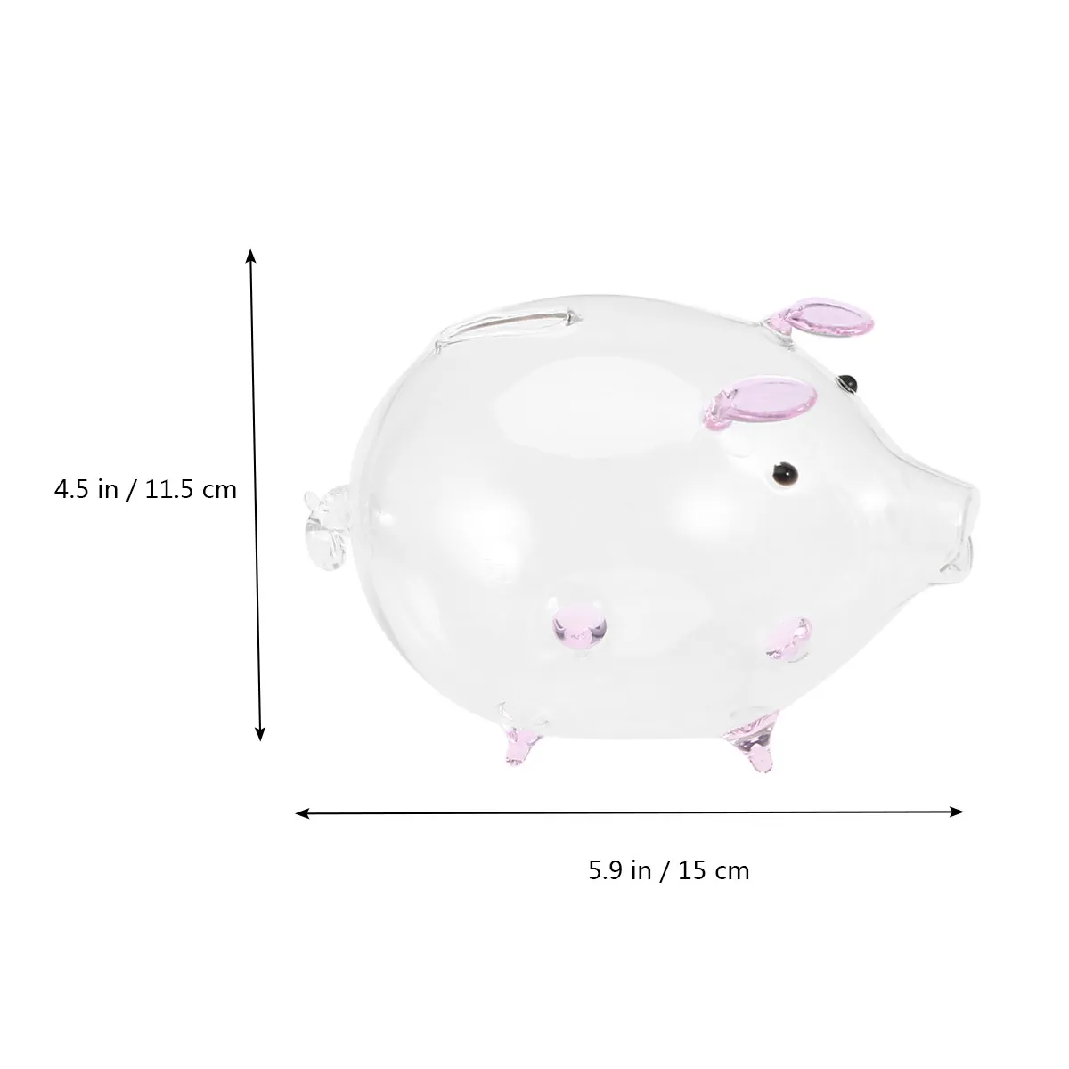 Glass Piggy Bank Cartoon Pig Shape Random Color Decorative Coin Box Creative Saving Pot Animal Shape Money Box